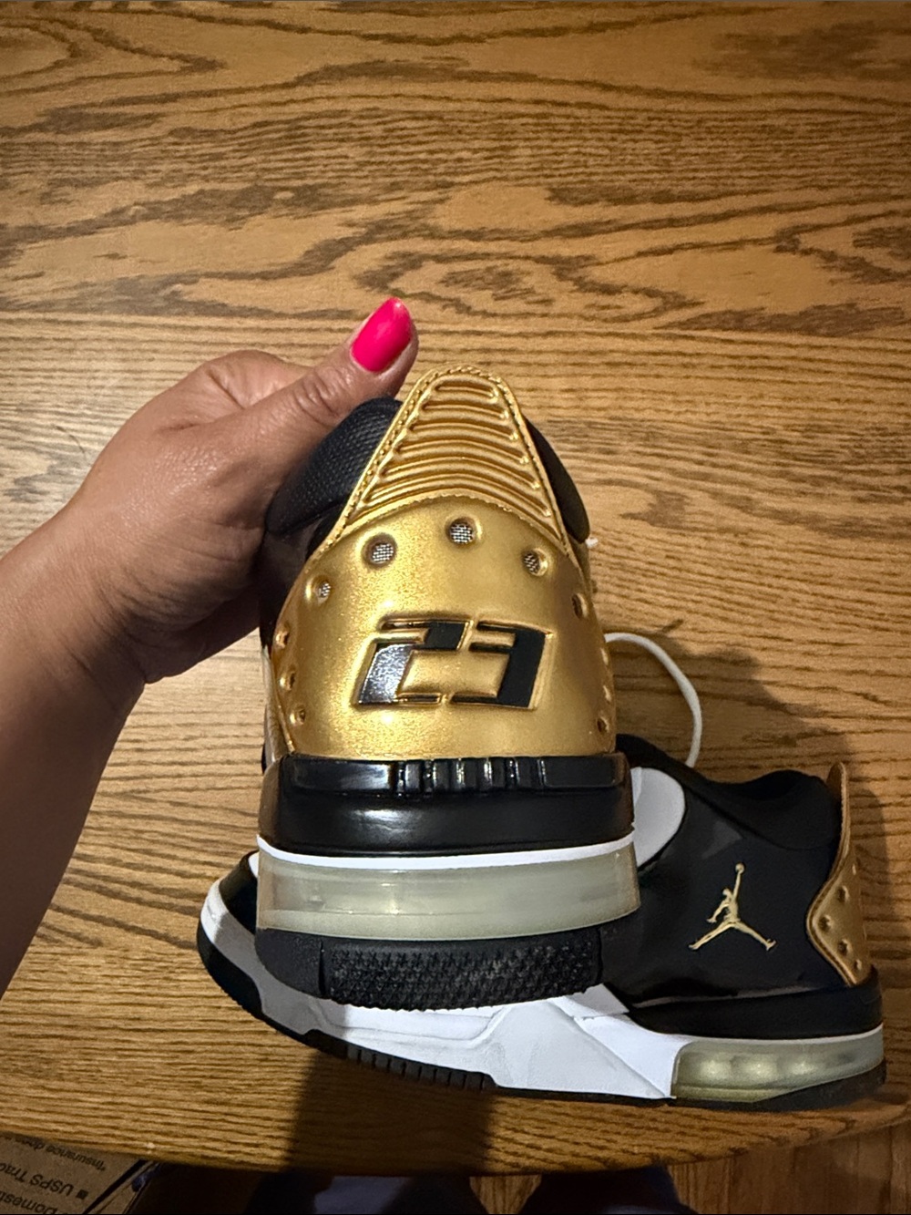 Jordan Men’s White and Black Basketball Sneakers - Picture 7 of 8